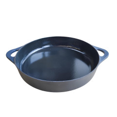 TRAVESSA FERRO FUNDIDO 20CM 1,2L ESMALTE AZUL FOSCO GRAND CHEF 