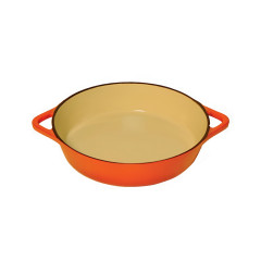 TRAVESSA FERRO FUNDIDO 20CM 1,2L ESMALTE LARANJA    