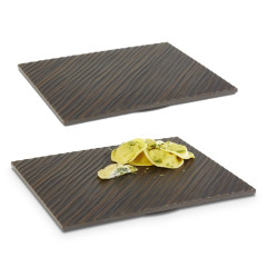 TRAVESSA MELAMINA GN 1/2 32,5X26,5CM  TEXTURA MADEIRA MARROM