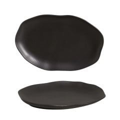 TRAVESSA OVAL STONEWARE 30X20CM PRETO MATTE BIO PORTO BRASIL