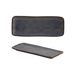 TRAVESSA RETANGULAR STONEWARE 33X13CM 2CM TITANIUM ORGÂNICO    
