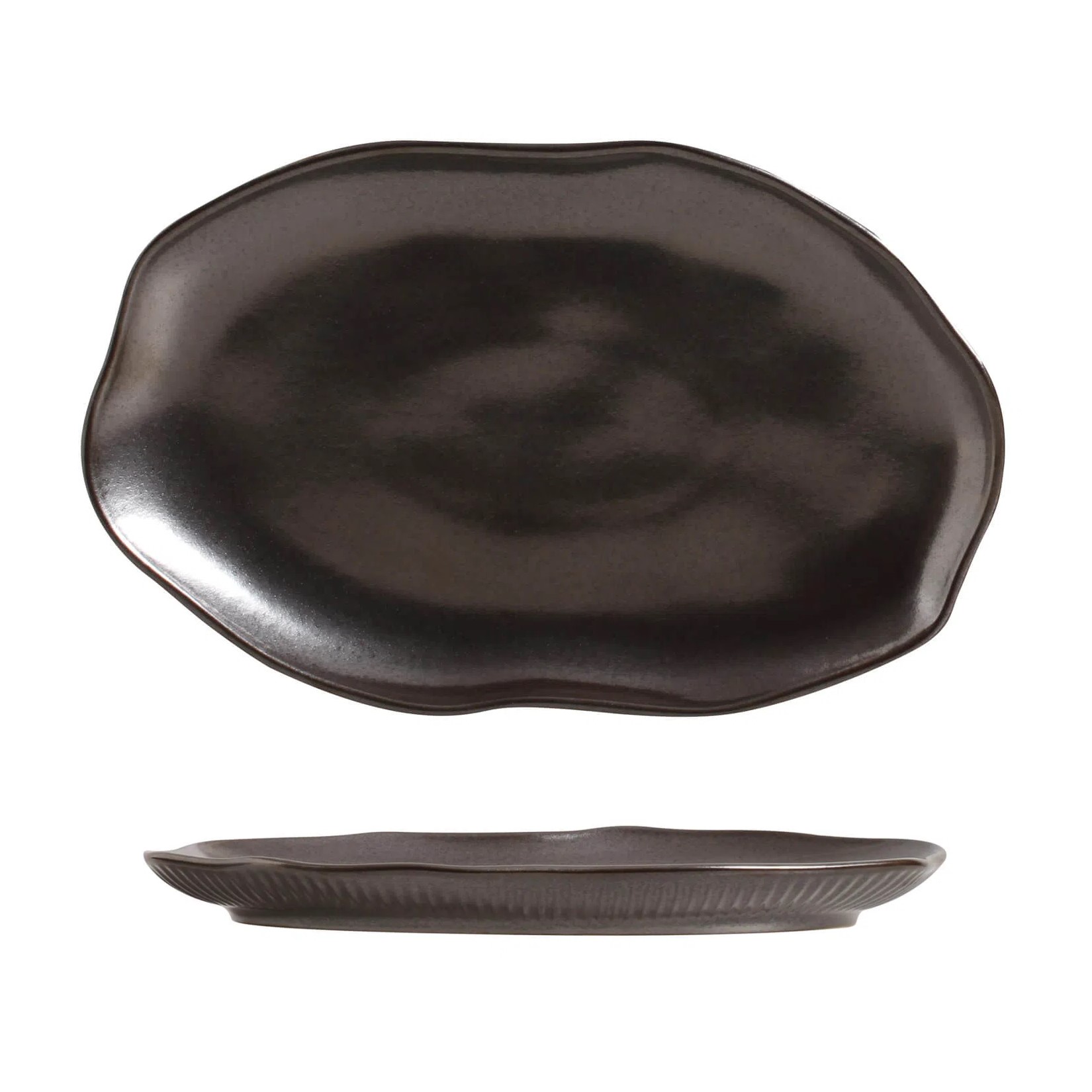 TRAVESSA OVAL STONEWARE 30X20CM METALLICA BIO PORTO BRASIL