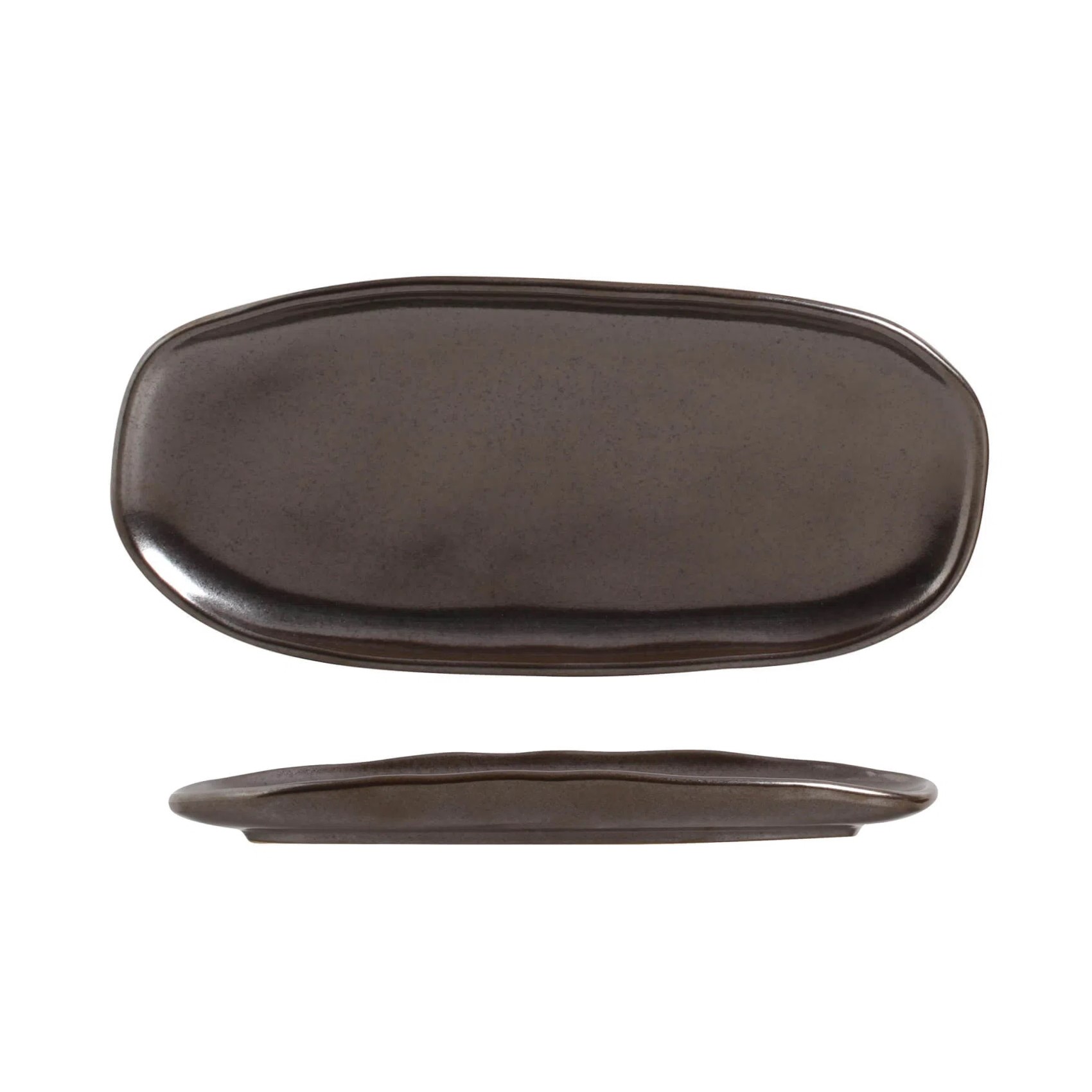 TRAVESSA OVAL STONEWARE 23X11CM METALLICA ORGÂNICO PORTO BRASIL