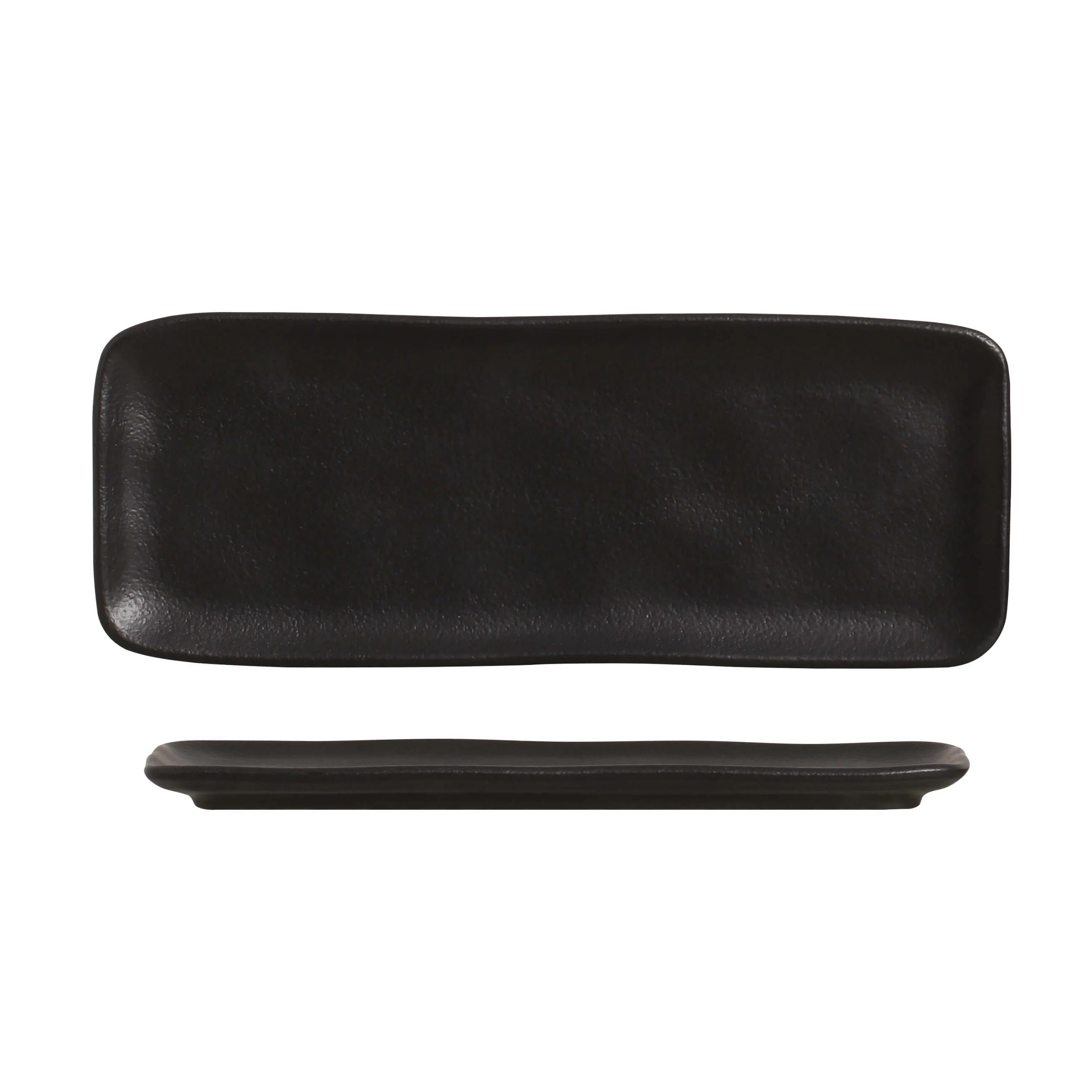 TRAVESSA STONEWARE 33X13CM PRETO MATTE ORGÂNICO
