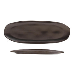 TRAVESSA OVAL STONEWARE 36X13CM 3CM METALLICA ORGÂNICO    