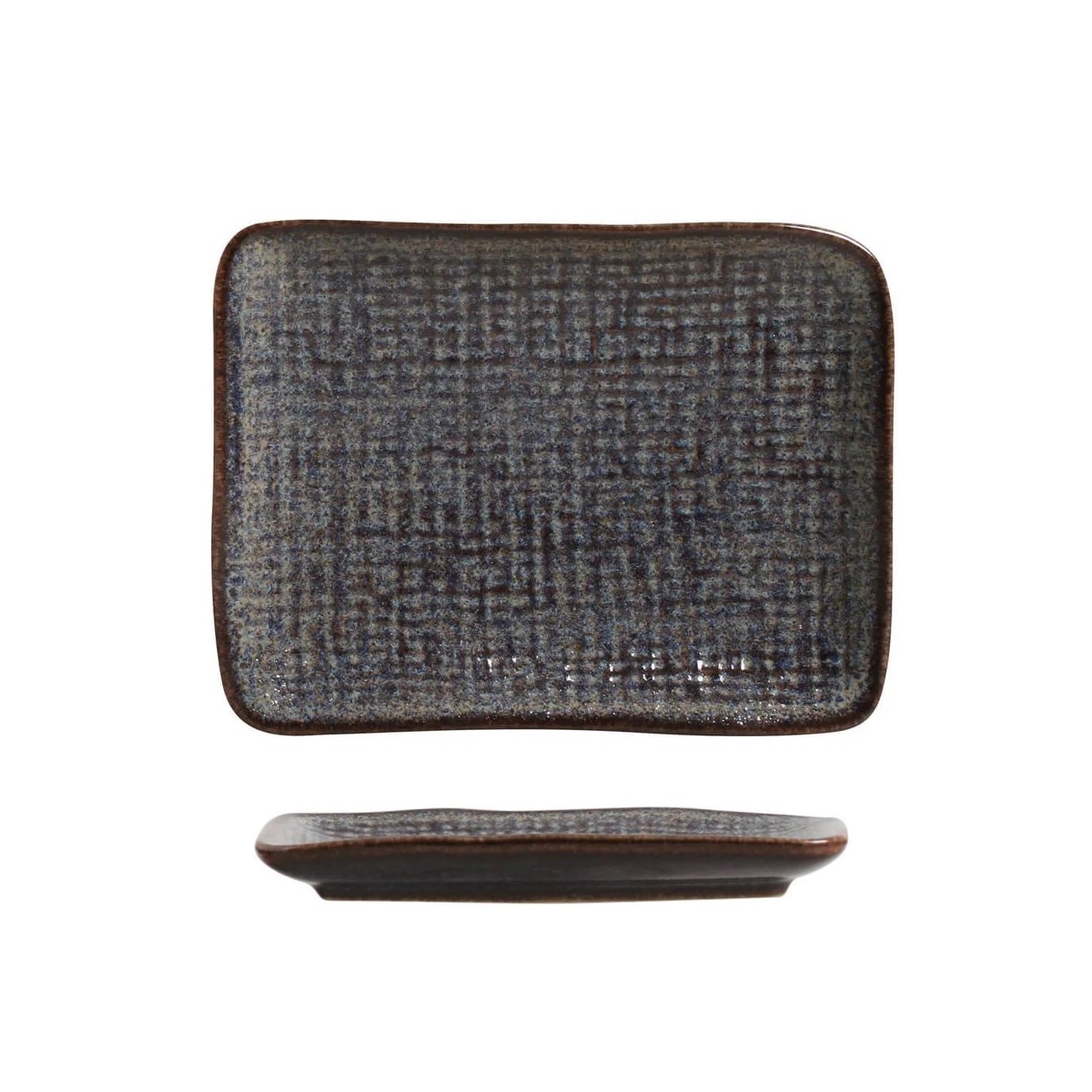 TRAVESSA STONEWARE 18X14CM TITANIUM JUTA PORTO BRASIL