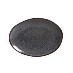 PRATO OVAL SOBREMESA STONEWARE 22,5X15,5CM TITANIUM ORGÂNICO PORTO BRASIL