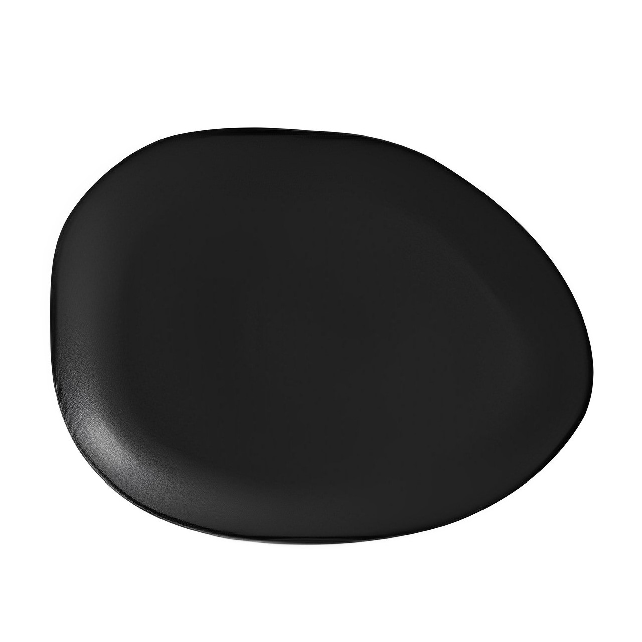 SOUSPLAT OVAL STONEWARE 31X26CM PRETO MATTE ORGÂNICO PORTO BRASIL