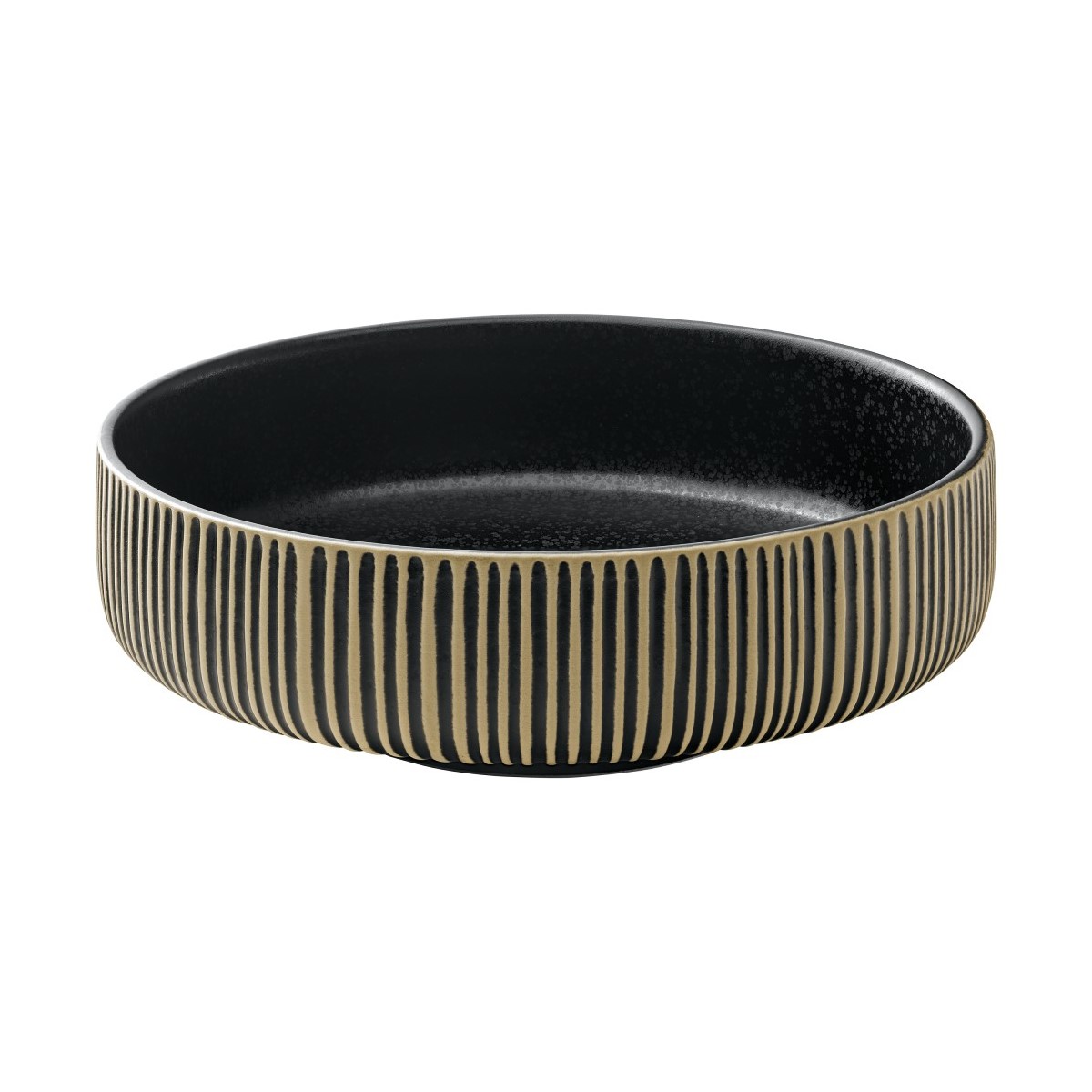 BOWL STONEWARE 1,45L 21CM NARA BLACK/WHITE     