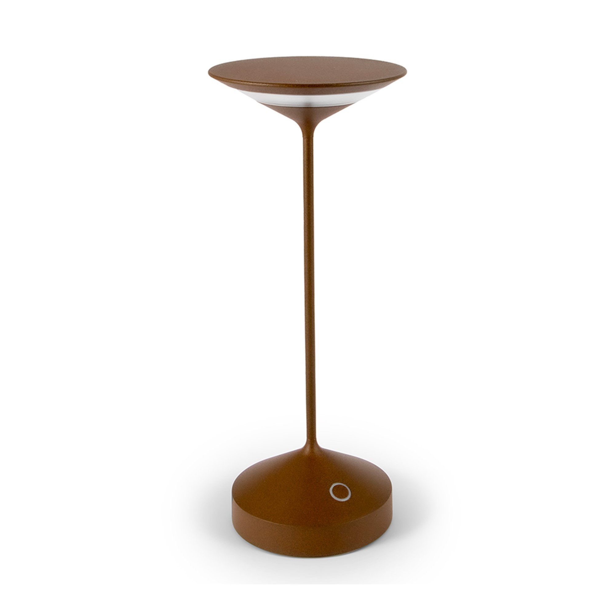 LUMINÁRIA ALUMÍNIO RECARREGÁVEL 10CM TEMPO CORTEN     