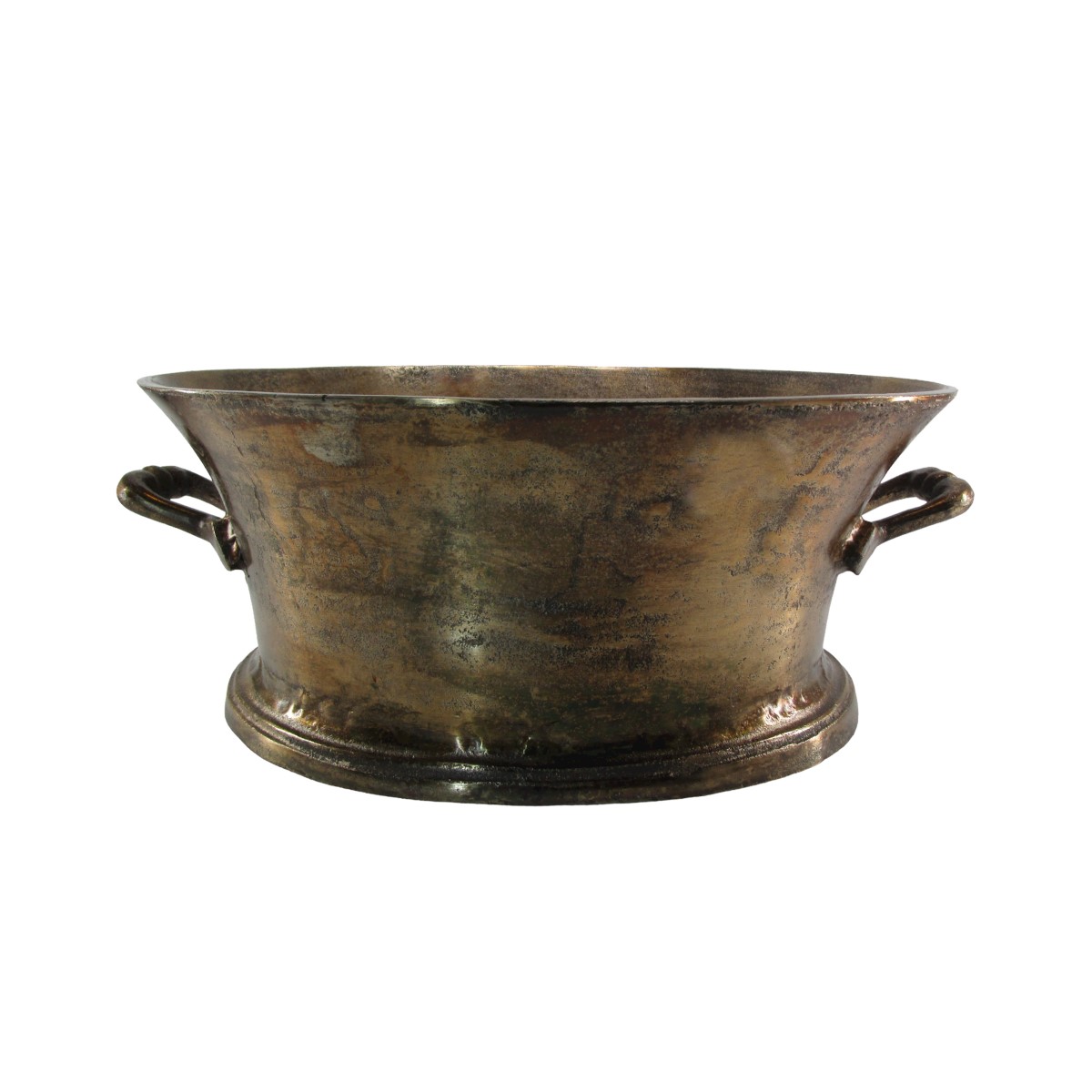 CHAMPANHEIRA OVAL ALUMÍNIO FUNDIDO 11L 48X37CM VINTAGE    
