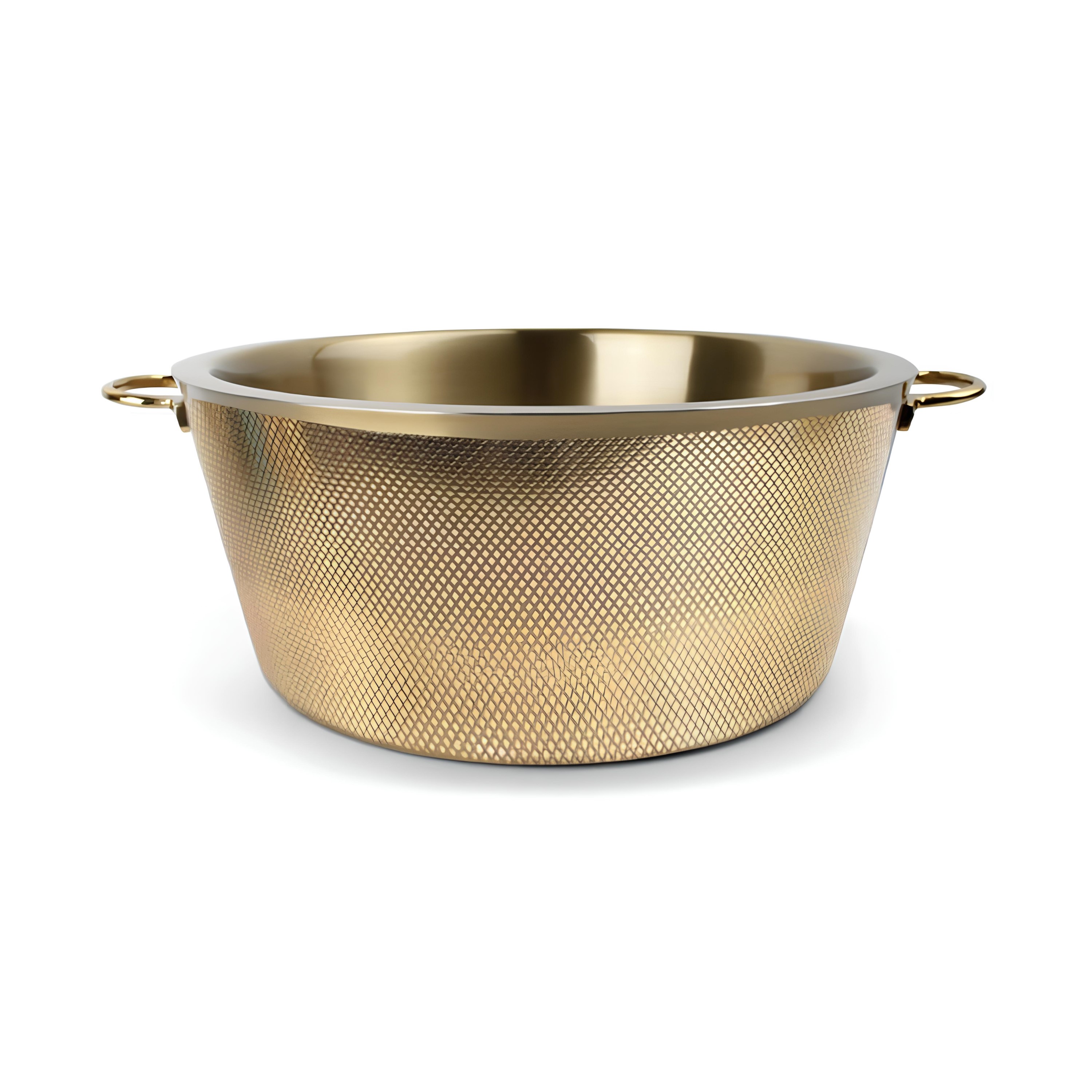 CHAMPANHEIRA ALÇA INOX PAREDE DUPLA 10L 37CM DIAMOND GOLD  