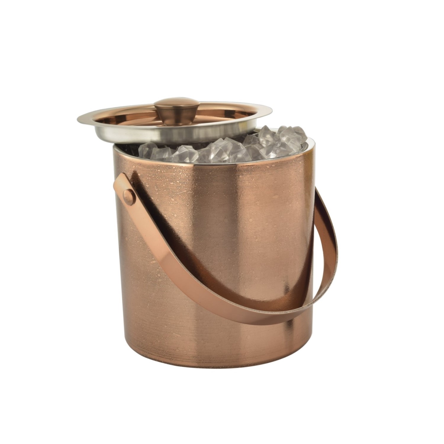 BALDE GELO TÉRMICO INOX PAREDE DUPLA TAMPA 1,5L 15CM COBRE 