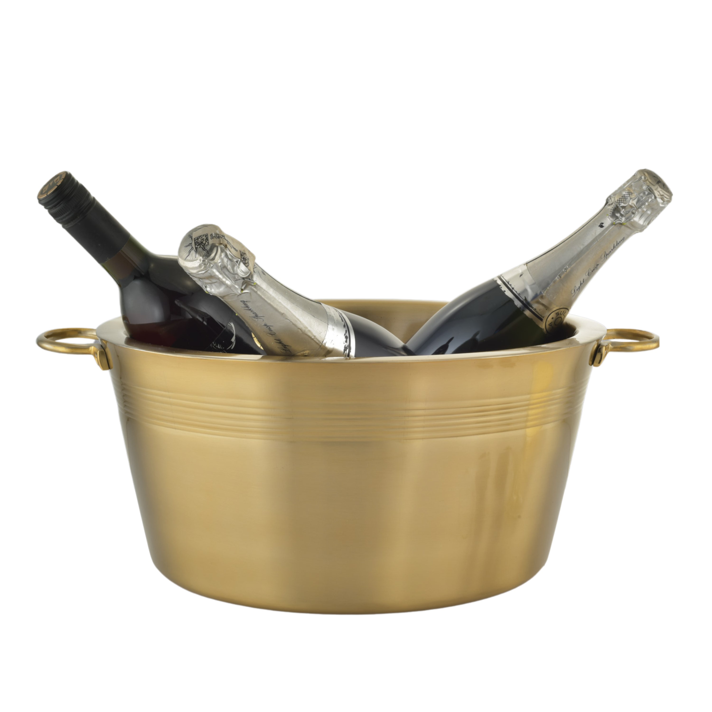 CHAMPANHEIRA RETA ALÇA INOX PAREDE DUPLA 10L 37CM GOLD  