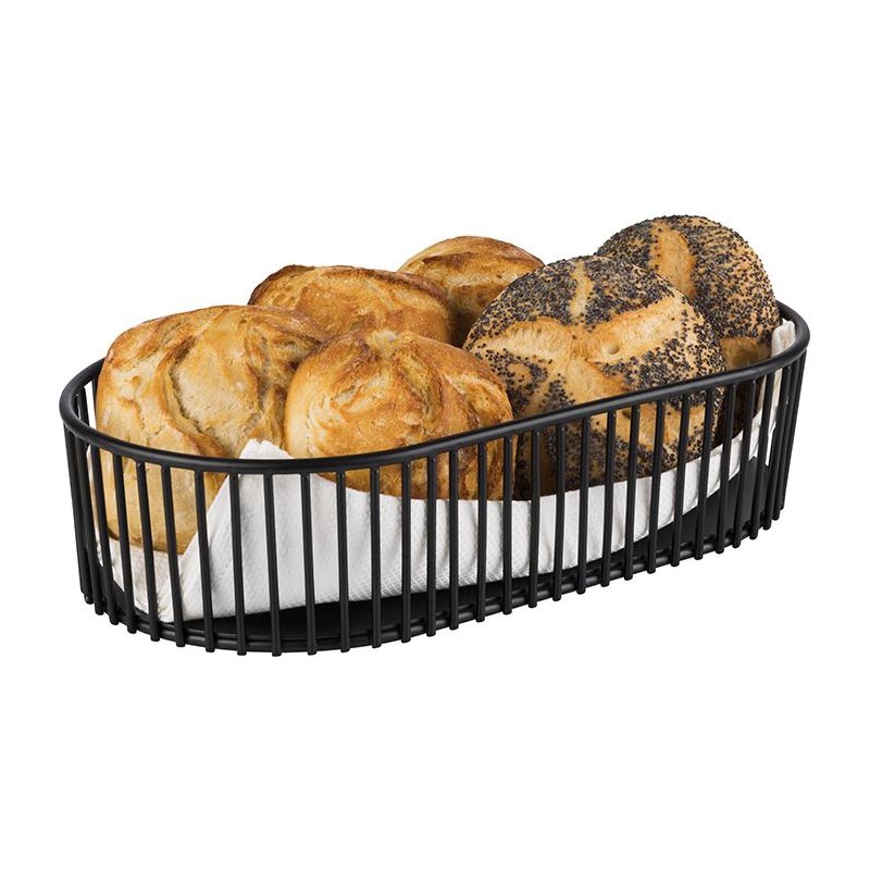 CESTA OVAL EXPOSITOR METAL 29X16CM PRETO URBAN    