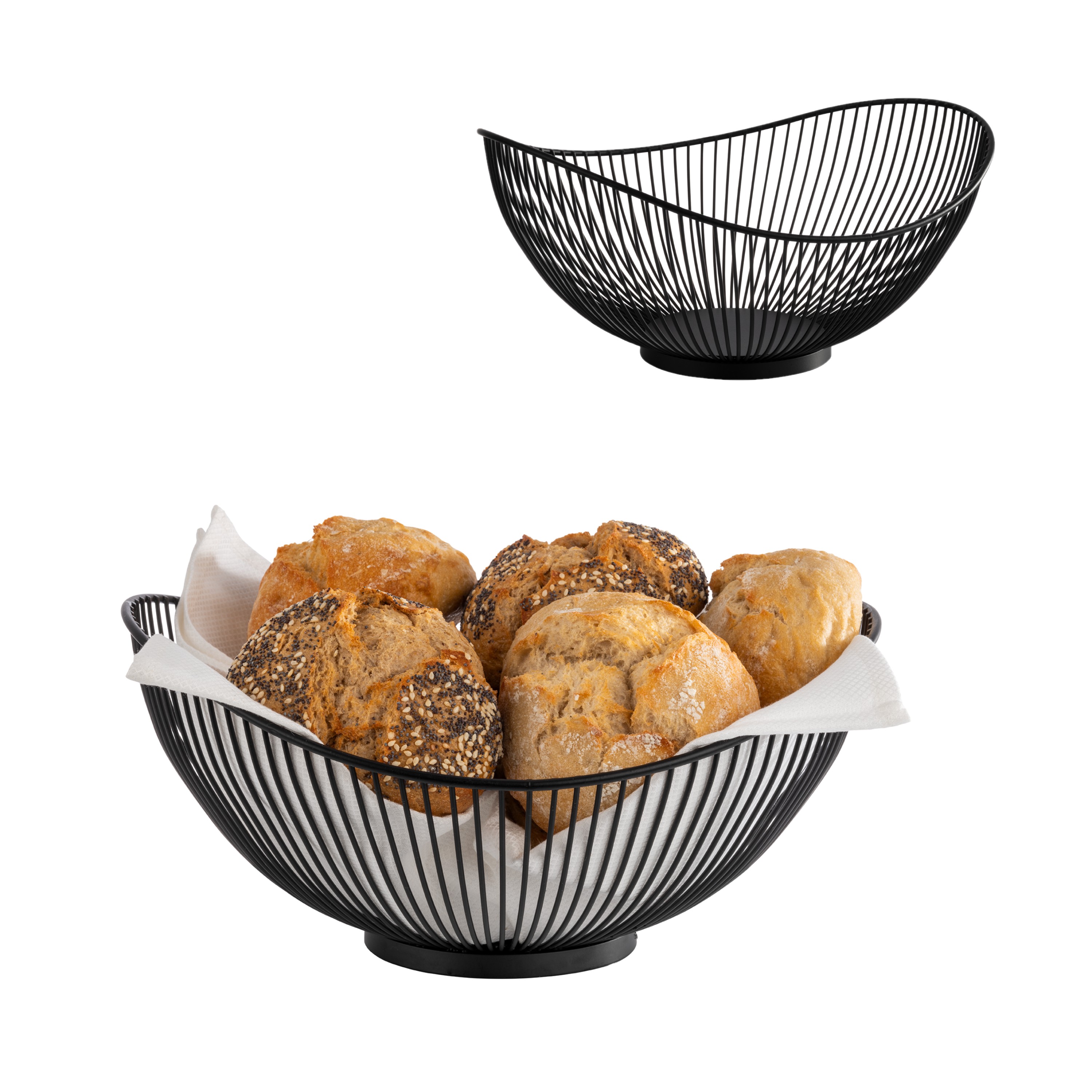 CESTA IRREGULAR BUFFET METAL 29,5X25,5CM SVART     