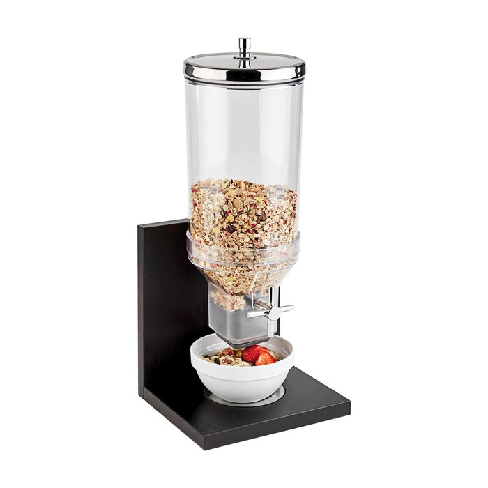 DISPENSER CEREAIS PLÁSTICO/INOX BASE MADEIRA 4,5L 21X20CM    