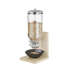 DISPENSER CEREAIS PLÁSTICO/INOX BASE MADEIRA 4,5L 21X20CM BRIDGE   