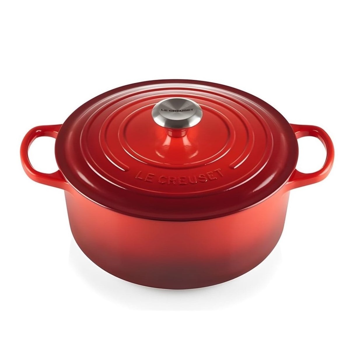 CAÇAROLA FERRO FUNDIDO ESMALTADO 8,1L 30CM VERMELHO SIGNATURE LE CREUSET