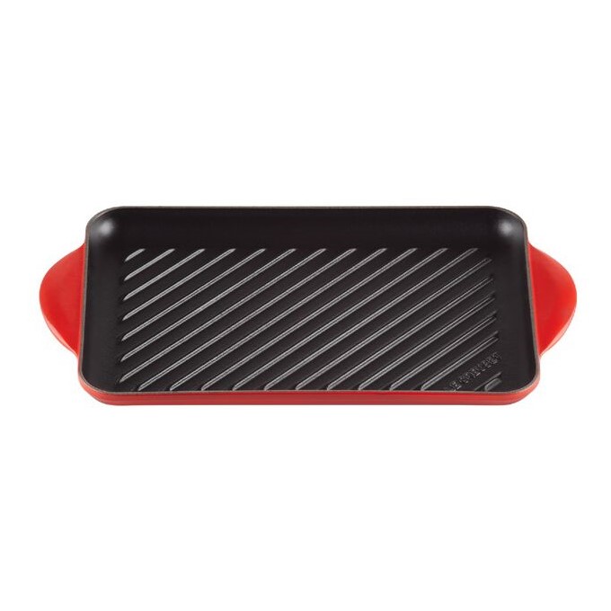 CHAPA GRILL FERRO FUNDIDO 32X22CM VERMELHO LE CREUSET   