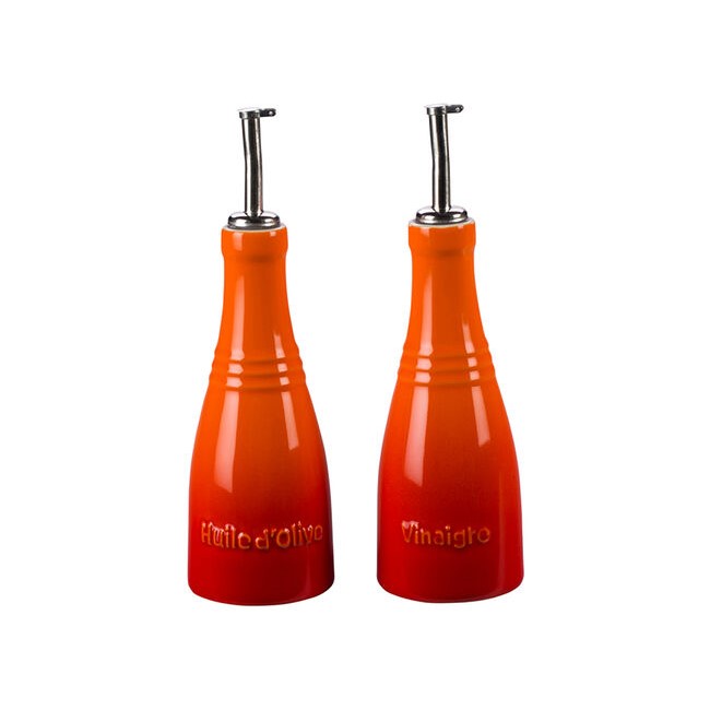KIT AZEITE + VINAGRE STONEWARE 240ML 22CM LARANJA LE CREUSET