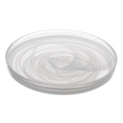 PRATO SOUSPLAT VIDRO 33CM ALABASTER BRANCO ASOS