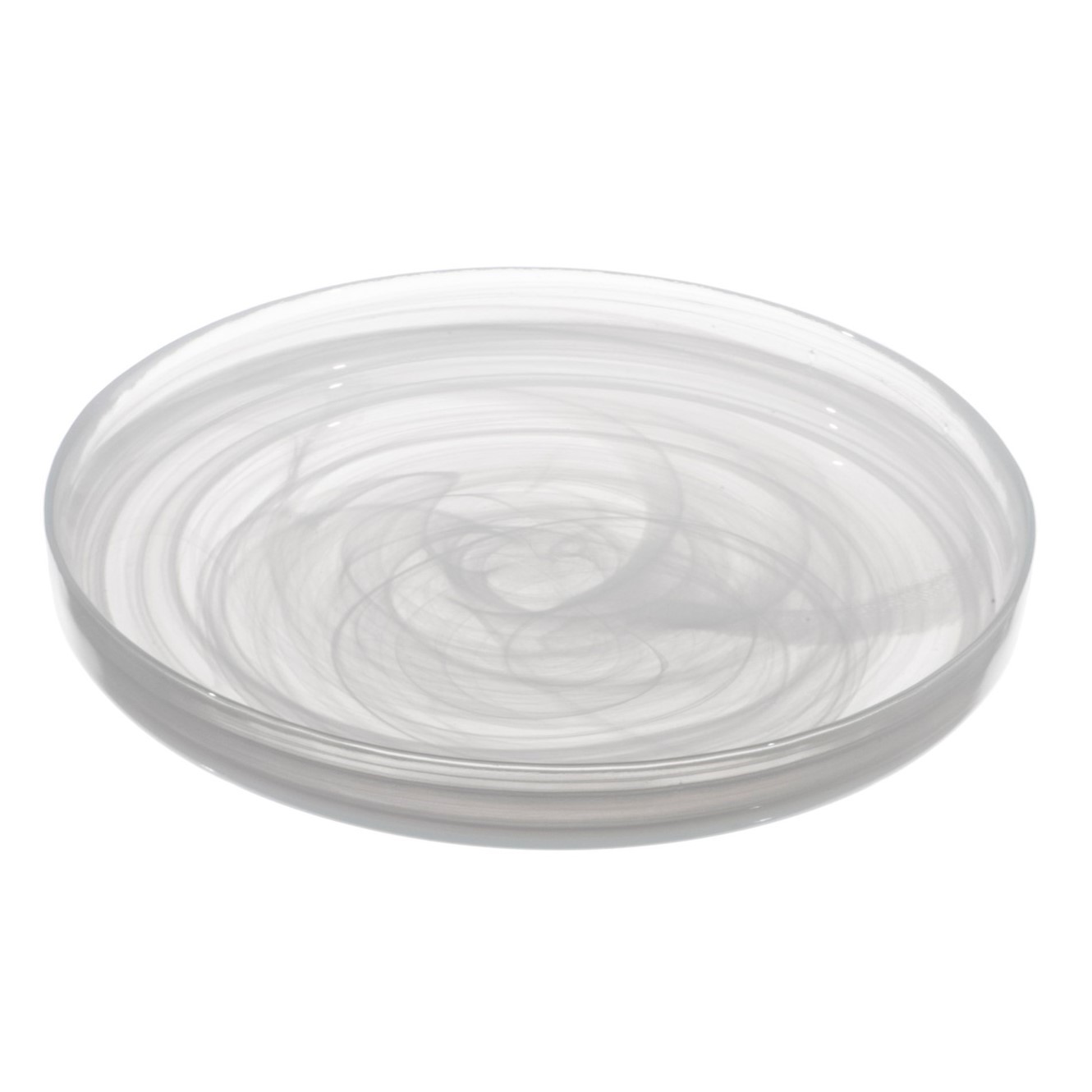 PRATO SOBREMESA VIDRO 21CM ALABASTER BRANCO ASOS ARDACAM