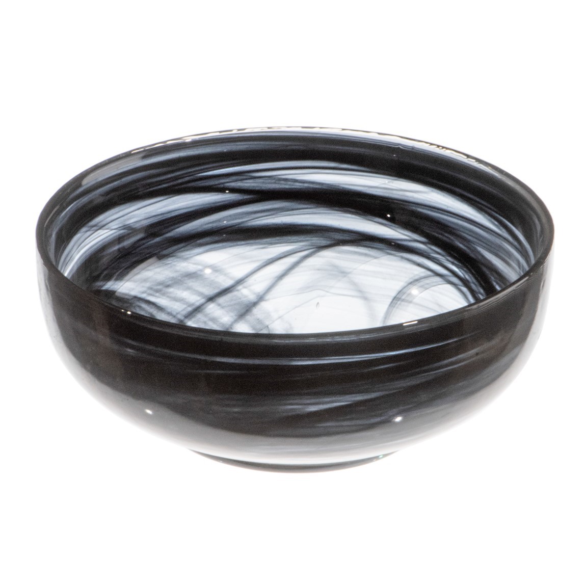 BOWL VIDRO 15CM ALABASTER PRETO LEONA ARDACAM