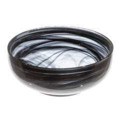 BOWL VIDRO 15CM ALABASTER PRETO LEONA     