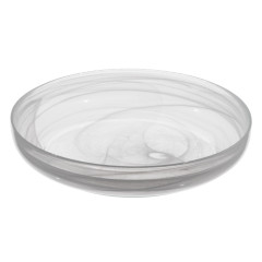 BOWL VIDRO 21CM ALABASTER BRANCO LEONA     