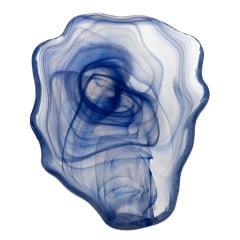 PRATO ASSIMÉTRICO VIDRO 21X13,5CM ALABASTER AZUL/BRANCO MYTILUS ARDACAM