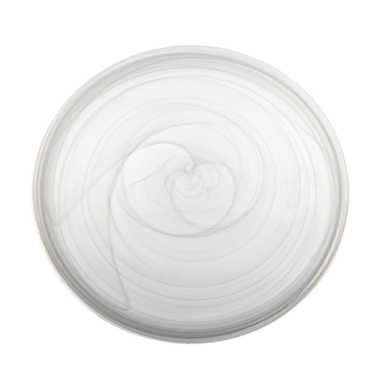 PRATO SOUSPLAT VIDRO 33CM ALABASTER BRANCO SOLAR ARDACAM