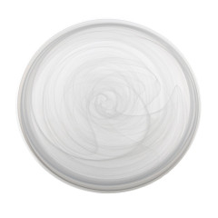 PRATO MESA VIDRO 28CM ALABASTER BRANCO SOLAR    
