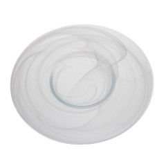 PRATO APRESENTAÇÃO VIDRO 28CM ALABASTER BRANCO GUSTO    