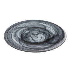 PRATO APRESENTAÇÃO VIDRO 28CM ALABASTER PRETO GUSTO    