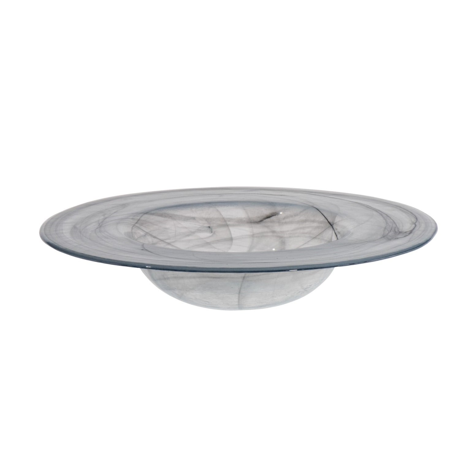 PRATO FUNDO MASSA VIDRO 25CM ALABASTER PRETO/BRANCO GUSTO ARDACAM