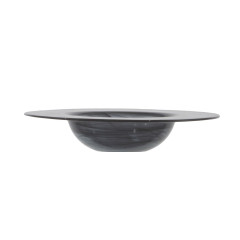 PRATO FUNDO MASSA VIDRO 25CM ALABASTER PRETO GUSTO   