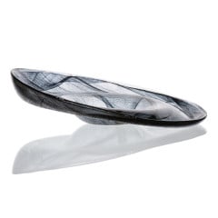 PRATO INCLINADA VIDRO 30CM ALABASTER PRETO OLA ARDACAM