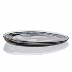 PRATO INCLINADO VIDRO 27,5CM ALABASTER PRETO OLA    