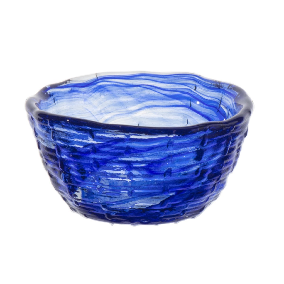 BOWL VIDRO 100ML 8,5CM ALABASTER AZUL SEA URCHIN   