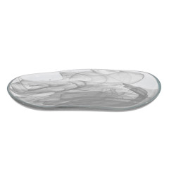 TRAVESSA OVAL VIDRO 27,5X14,5CM ALABASTER BRANCO ATLAS    