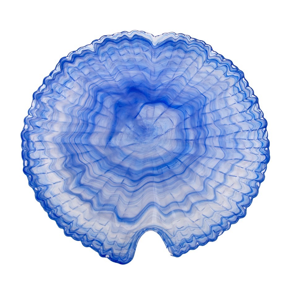 MINI TRAVESSA VIDRO 19CM ALABASTER AZUL/BRANCO TROPICANA ARDACAM