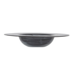 PRATO FUNDO MASSA VIDRO 30CM ALABASTER PRETO GUSTO   