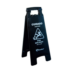 PLACA SINALIZAÇÃO ¿PISO MOLHADO 24X27,5CM SELECT BLACK    