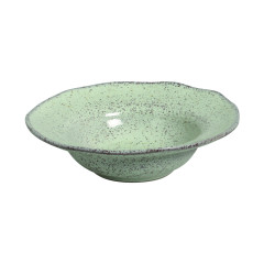 PRATO SOBREMESA FUNDO STONEWARE 19CM ORGÂNICO PISTACHE    