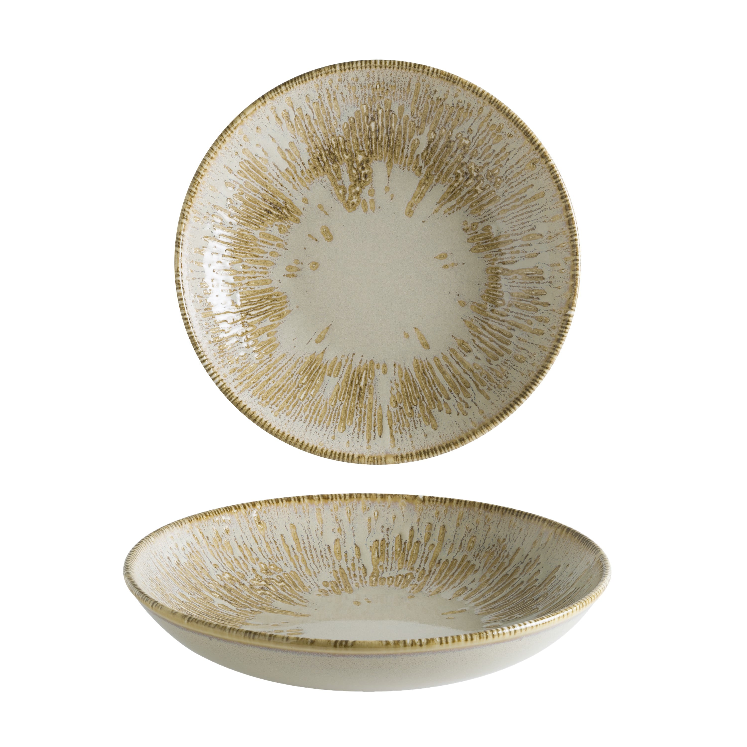 PRATO FUNDO MULTIUSO PORCELANA 23CM BLOOM SAND SNELL GARANTIA BONNA