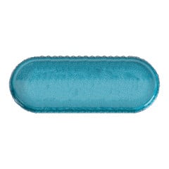 TRAVESSA OVAL MELAMINA 33X13,5CM BLUE MALACHITE     