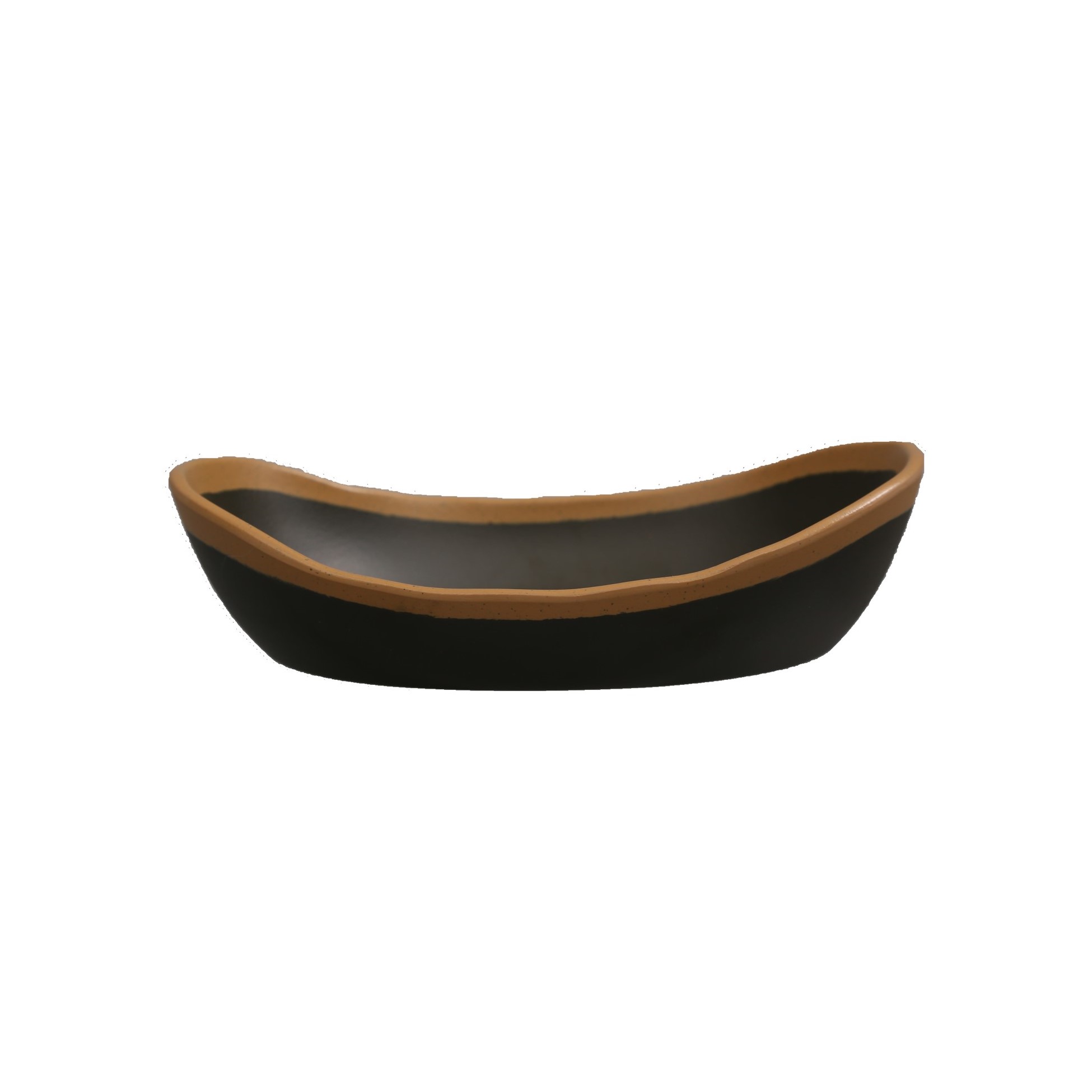 BOWL CANOA OVAL MELAMINA 400ML 20X15CM MARROM CROCKER   