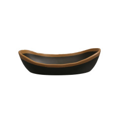 BOWL CANOA OVAL MELAMINA 400ML 20X15CM MARROM CROCKER   