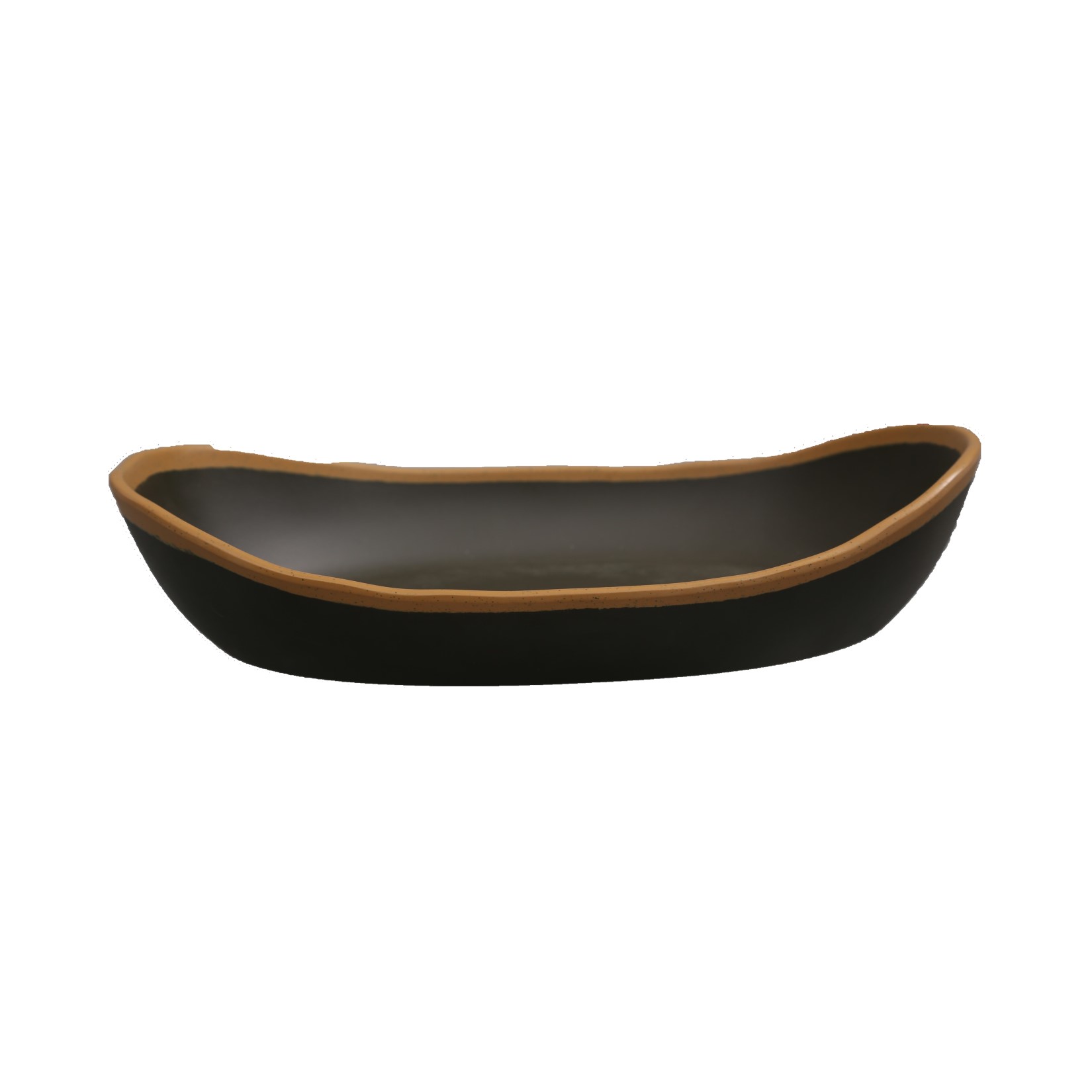 BOWL CANOA OVAL MELAMINA 800ML 28X19CM MARROM CROCKER   